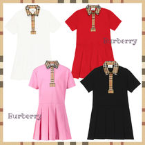 ☆Burberry☆ チェック襟プリーツポロドレス♪〜14A