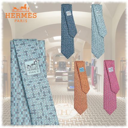 HERMES シルクツイルタイ 7cm<ジュテーム・アン・プー・シャッフル