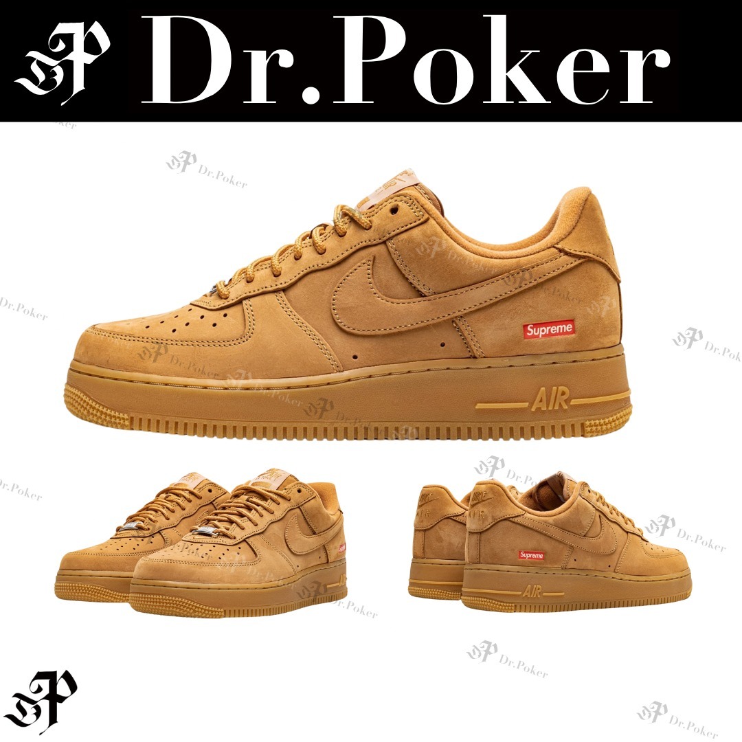 Supreme × NIKE AF1 Box Logo Air Force 1 Low ウィート 茶色