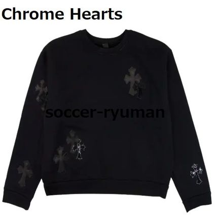 CHROME HEARTS Sweatshirts Unisex Street Style Plain Logo Sweatshirts