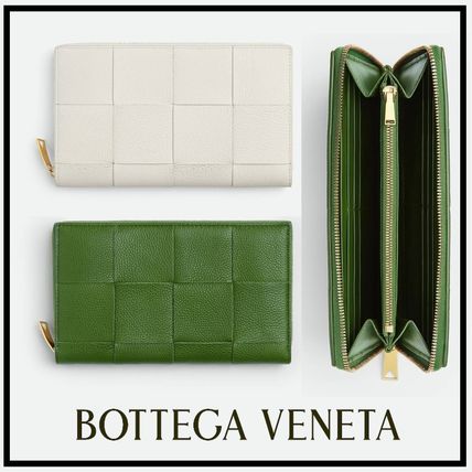 BOTTEGA VENETA Long Wallets Unisex Calfskin Plain Leather Long Wallet  Long Wallets