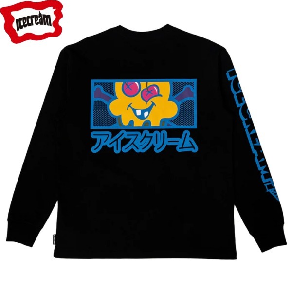 アイスクリーム グラフィックロゴプリントTシャツ ブラック