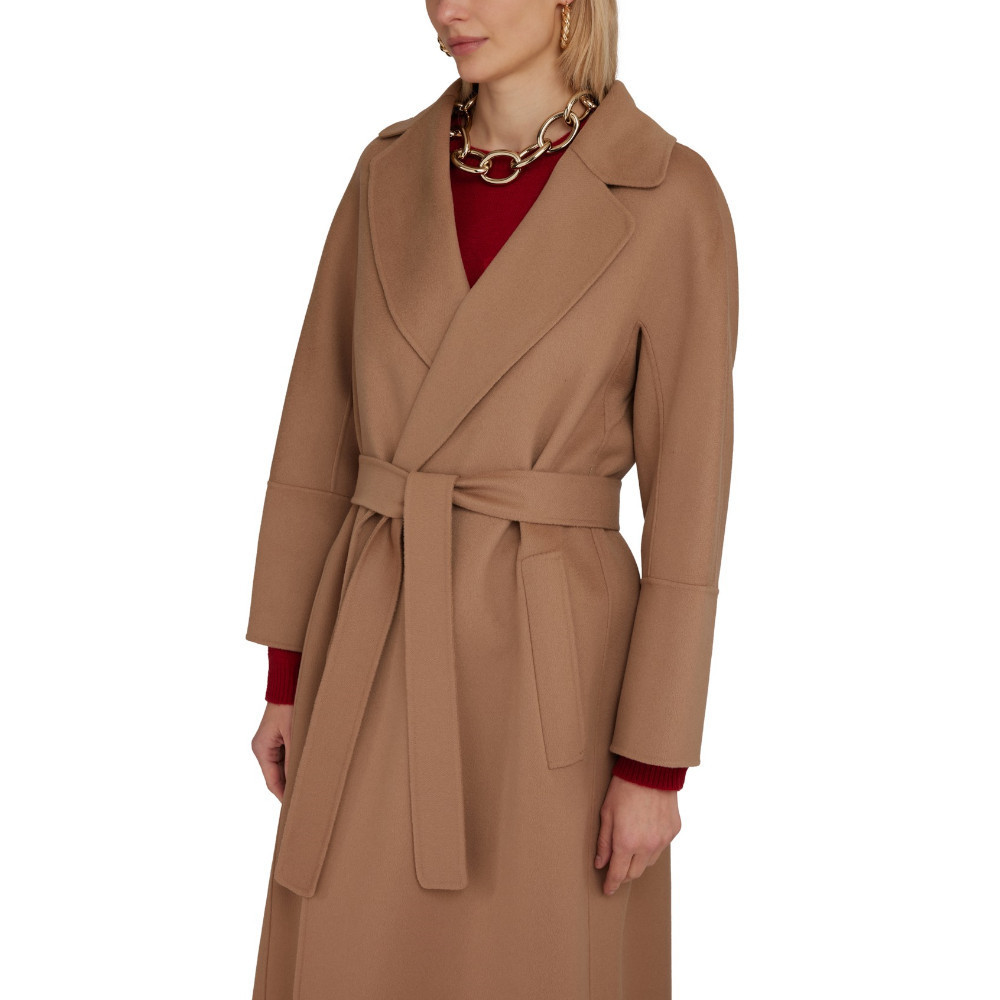 S Max Mara Elisa ベルテッドコート バージンウール 洗練
