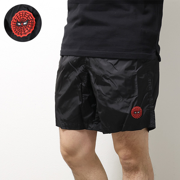 MONCLER スイムショーツ スパイダーマン ロゴパッチ 黒 水着 M 未使用