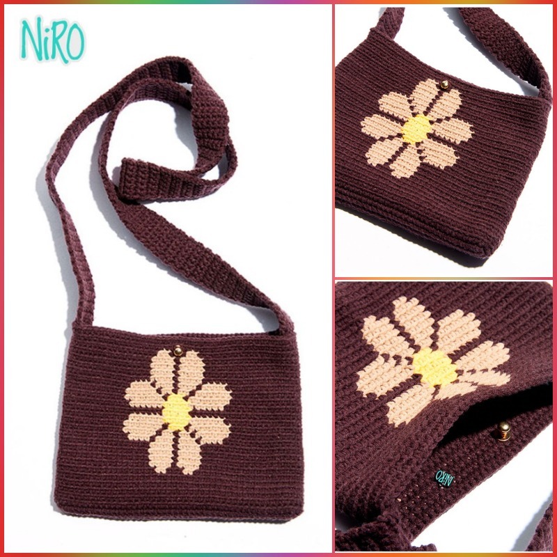 【NIRO】JJJ DAiSY KNiT BAG BROWN #666