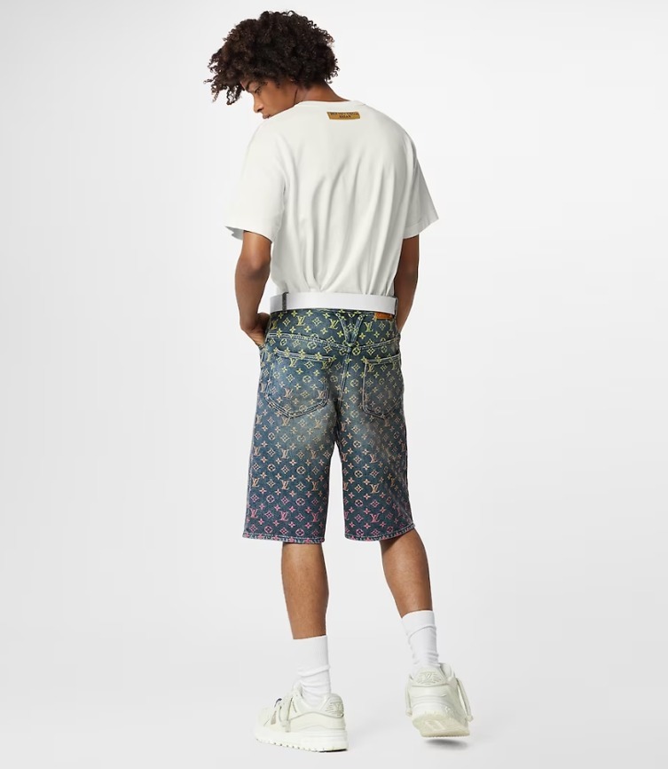 入手困難 LOUIS VUITTON デニム ハーフパンツ モノグラム パンツ