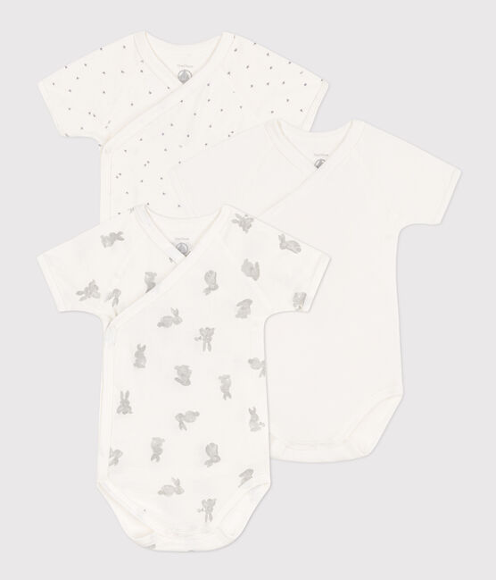PETIT BATEAU  前開き半袖ボディ3枚セット 1M〜12M