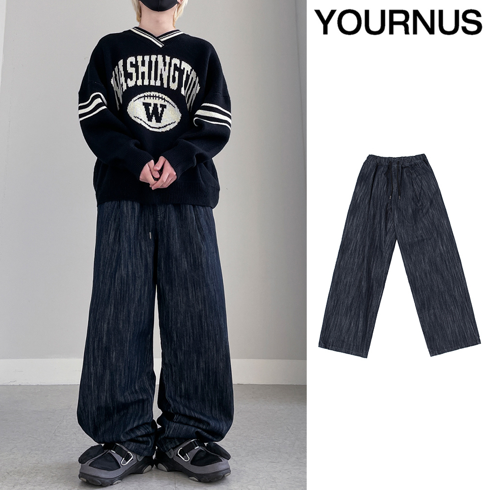 【YOURNUS】Nonfade Indigo Wide Denim