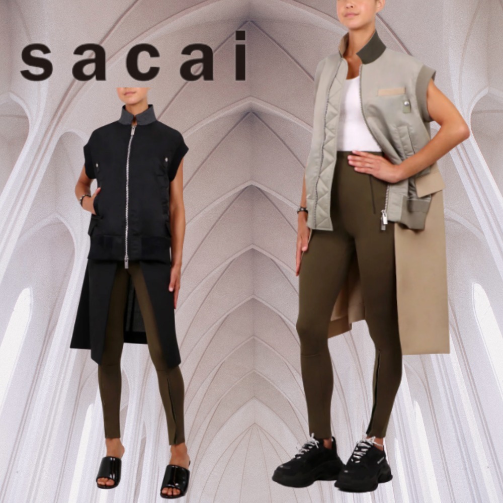 【sacai】 ナイロン ツイル ドッキング ベスト コート