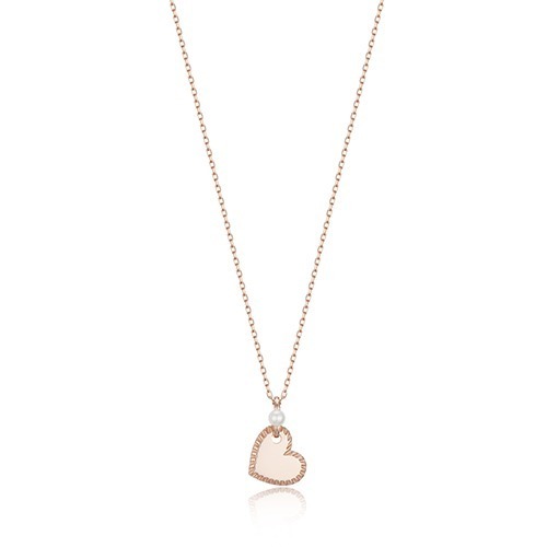 [HAESOOL] 韓国アクセ☆925silver☆Pearl heart drop Necklace