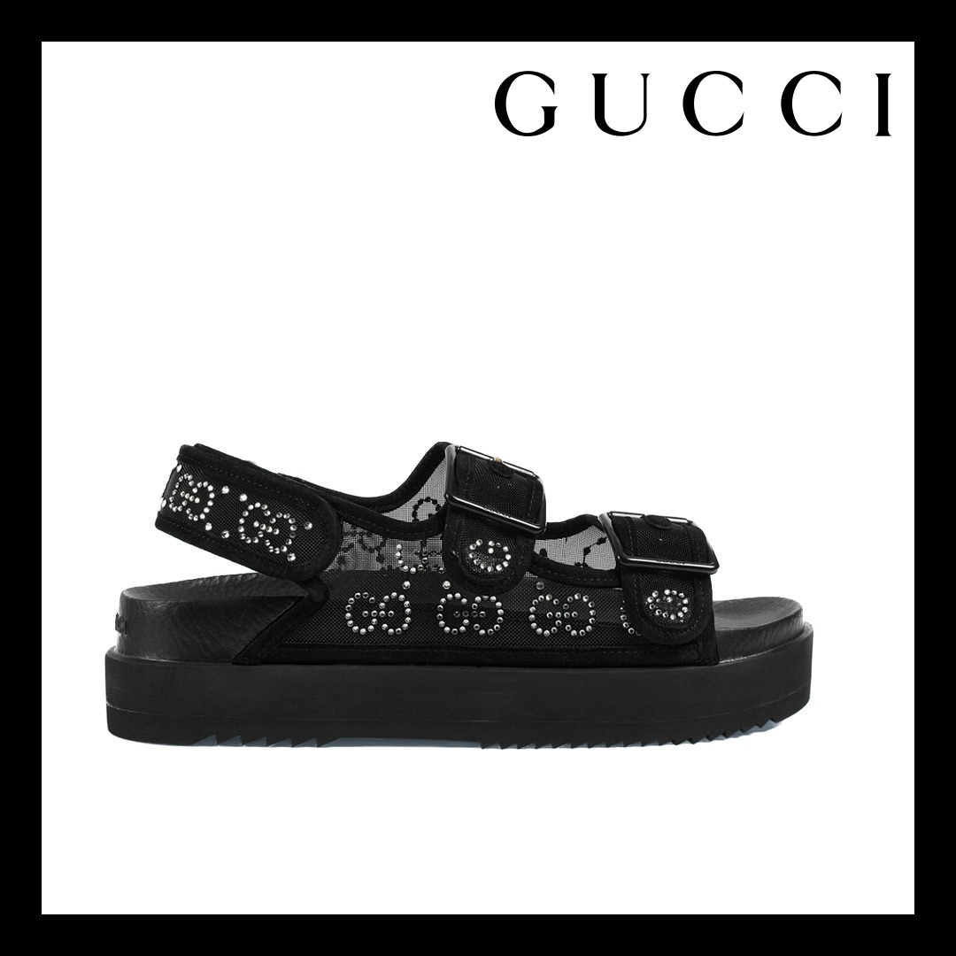 ウィメンズ 国内即発 希少 GUCCI クリスタル付き GG ウィメンズ