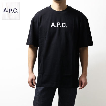 Tシャツ・カットソー A.P.C. Men T-shirt Blue COHBUM26388 TIQ A.P.C.(アーペーセー) Tシャツ・カットソー(メンズ) - 海外通販