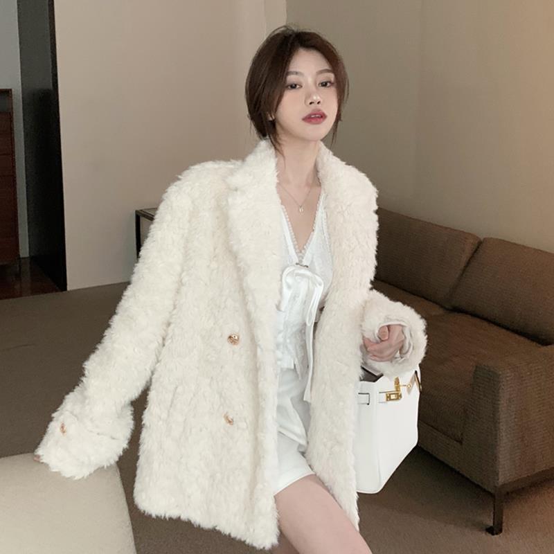 コートアウター 上品 シンプル エコファー ボア 韓国 全2色 ~XL