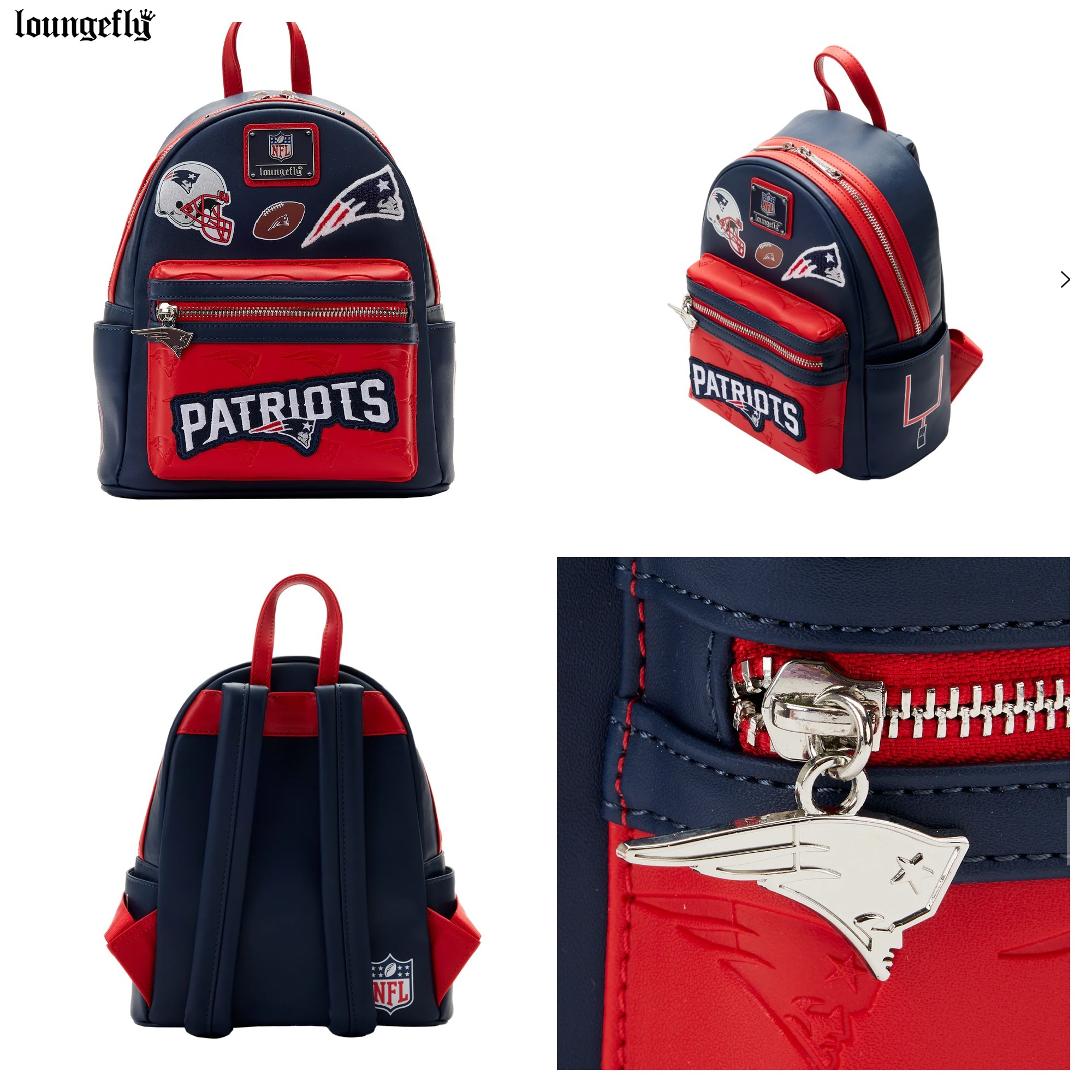 【Lounge Fly】NFL New England Patriots Patches Mini Backpack