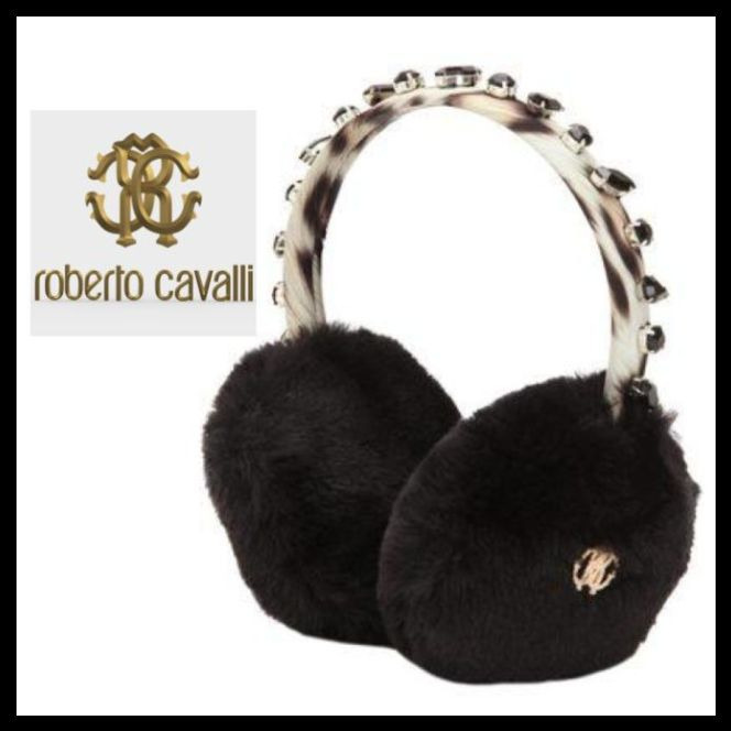 Roberto Cavalli 大人もOK 耳当て イヤーマフ レオパード ファー