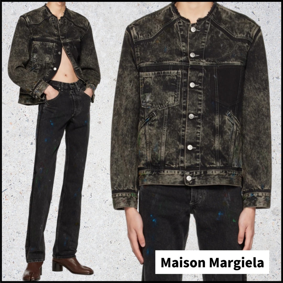 おすすめ特集 Maison Margiela ブラック ペイント デニムジャケット