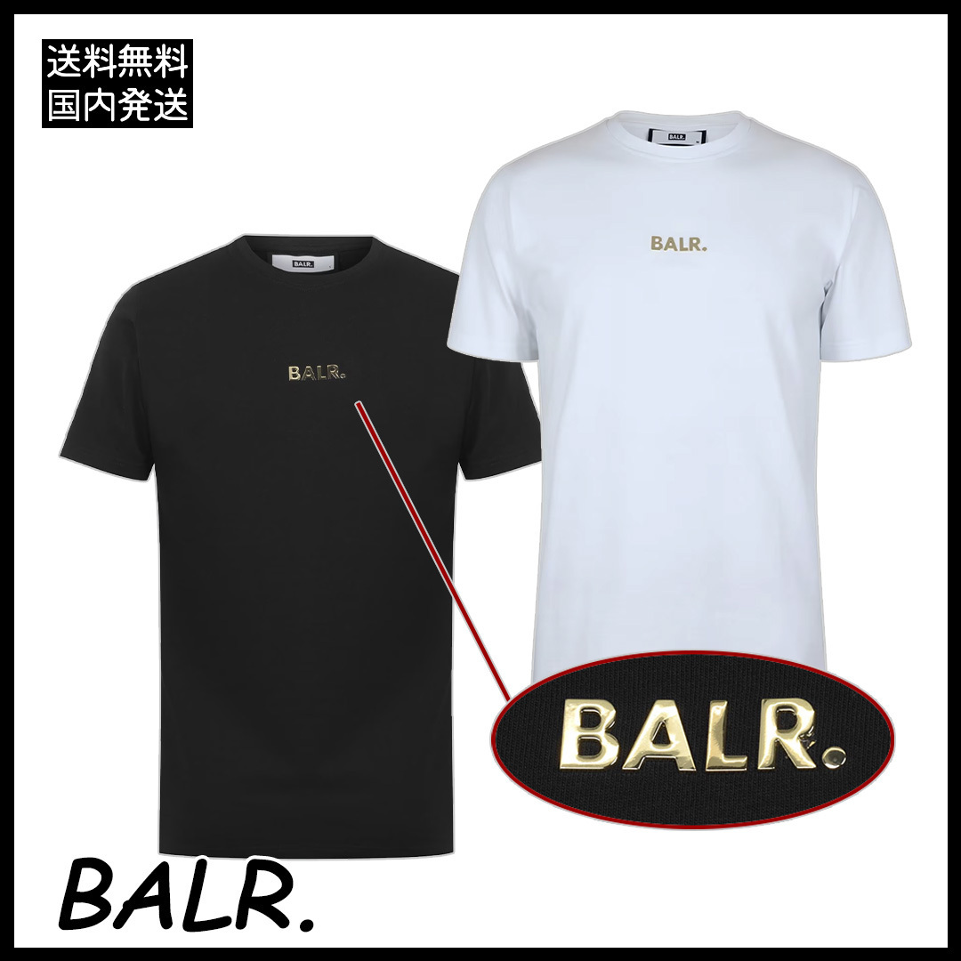 BALR Q-Series ゴールドメタルロゴ Tシャツ ブラック 送料関税込