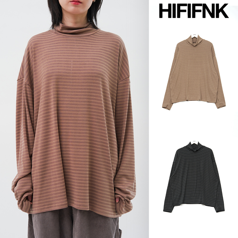 【HI FI FNK】Satin Striped Warmer Pola Top