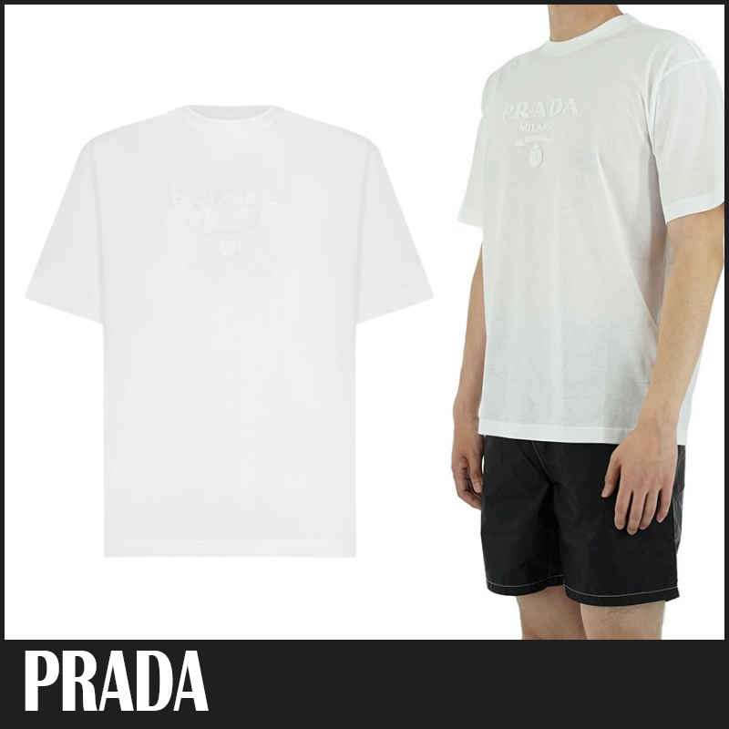 ☆送料関税込☆PRADA サガラロゴ クルーネック 半袖 Tシャツ☆