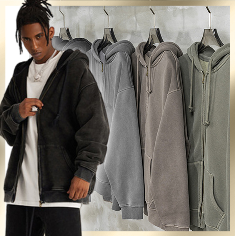 パーカー・フーディ Luxury Street Wear Washed st. Sweat Parka Charcoal unisexual