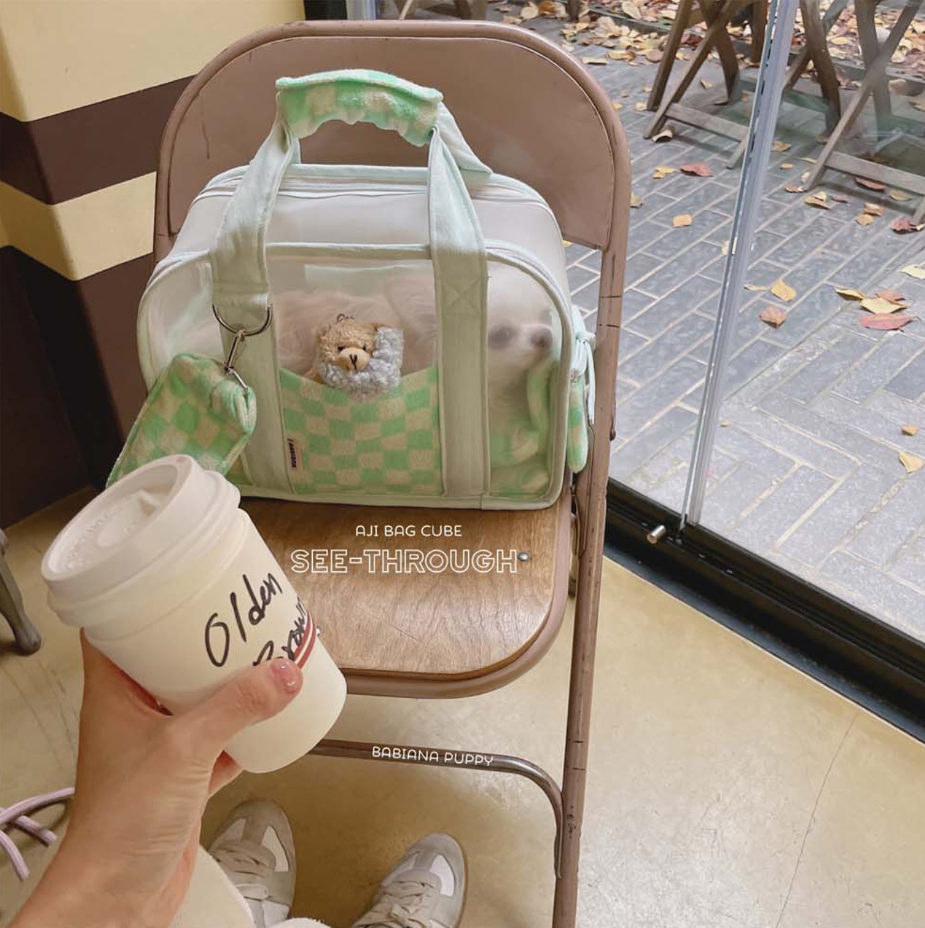 《韓国BABIANA》AJI BAG SEE THROUGH MINT Mサイズ
