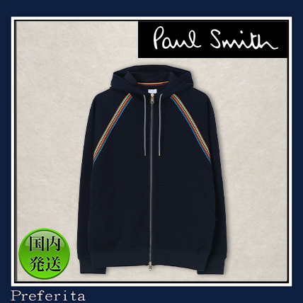 【Paul Smith】パーカー シグネチャーストライプリブ コットン