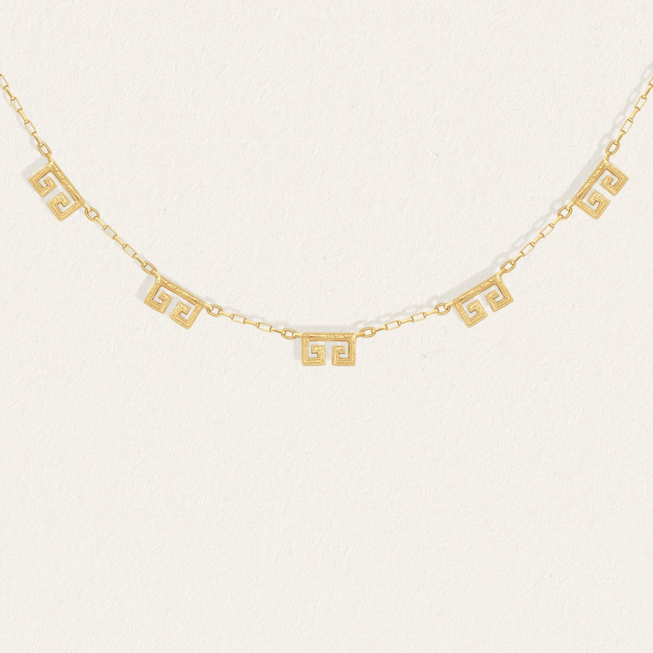 【TEMPLE OF THE SUN】Greek Key Necklace Gold