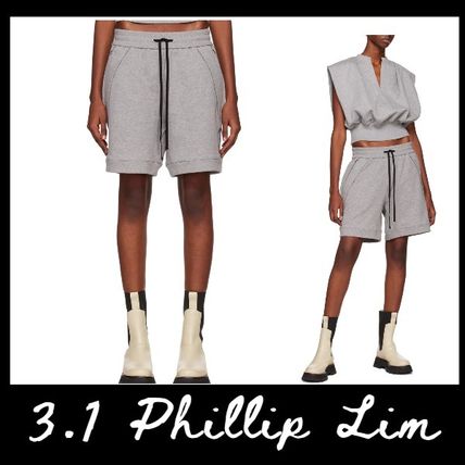 3.1 Phillip Lim Denim & Cotton Short Casual Style Plain Cotton Elegant Style