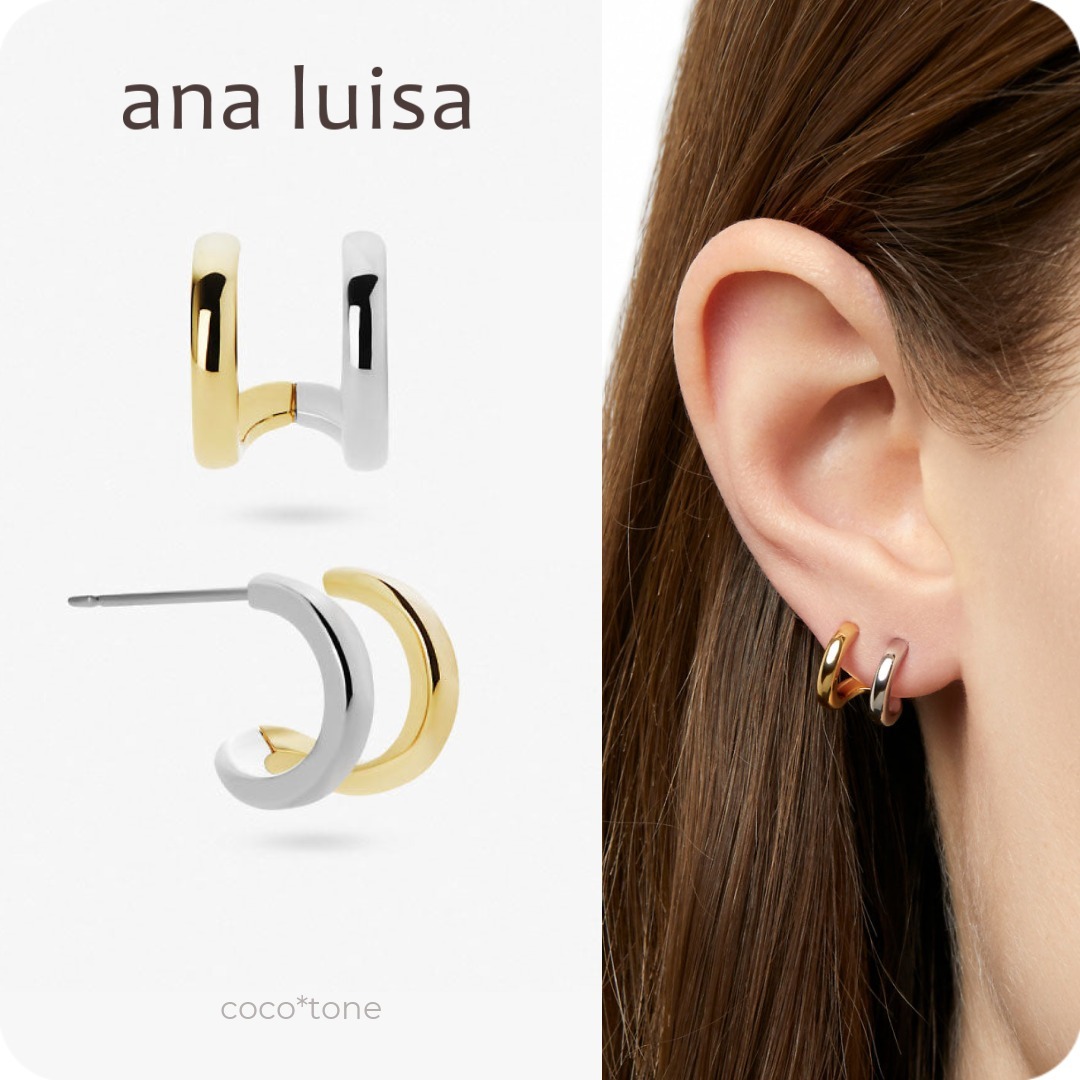 ana luisa◆ミックス ダブルフープピアス＊CARA《送料関税込み》