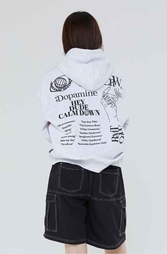 ROMANTIC CROWN☆関税込 男女兼用 MONOCHROME HOODIE (ROMANTIC