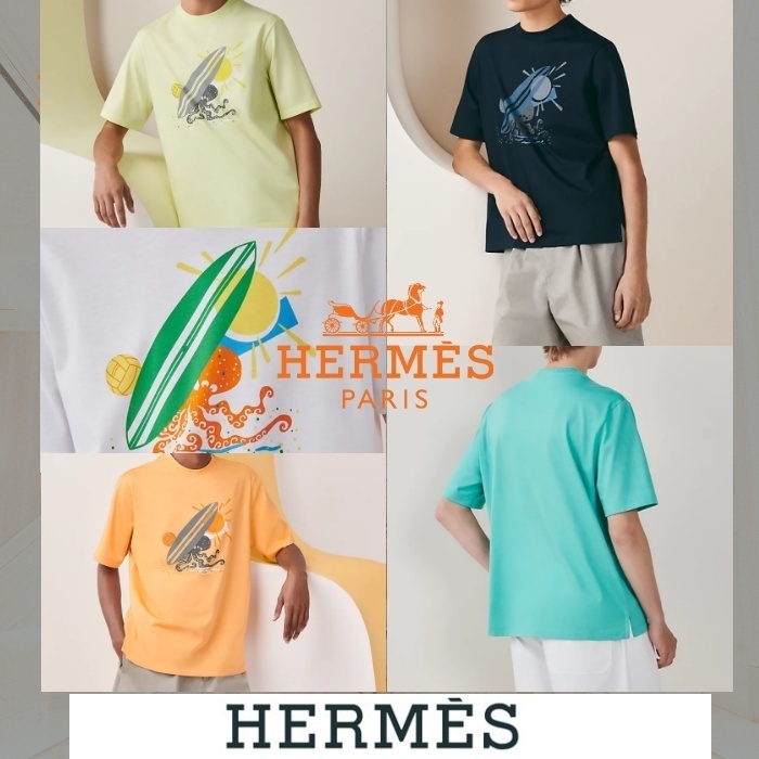 《23SS★》HERMES Tシャツ Poulp'Watch コットン