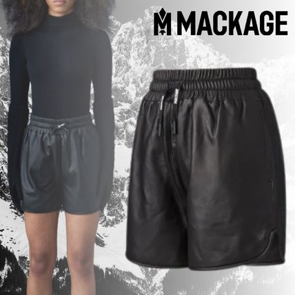 Mackage Leather & Faux Leather Casual Style Street Style Plain Leather Party Style