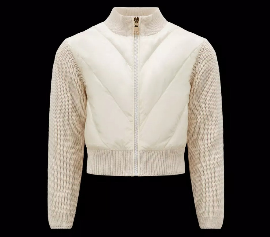 MONCLER2023春夏キッズ 異素材MIXダウン入りカーディガン 4A/6A