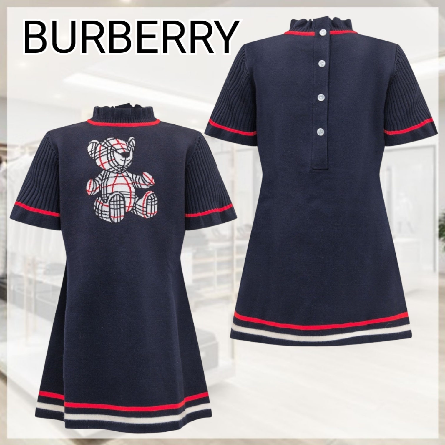 関税込 Burberry バーバリー キッズ 半袖 ワンピース 国内発送
