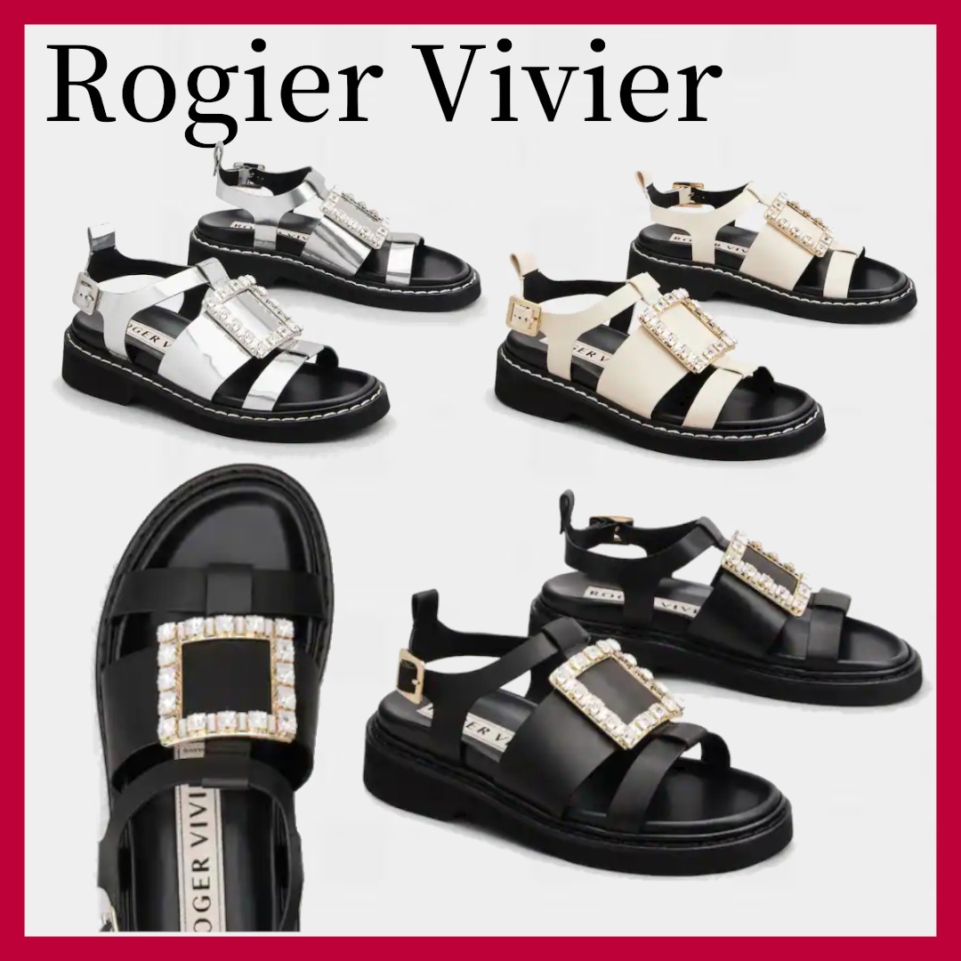 新入荷特価 【Roger Vivier】Viv´ Rangers ストラスバックル レザー