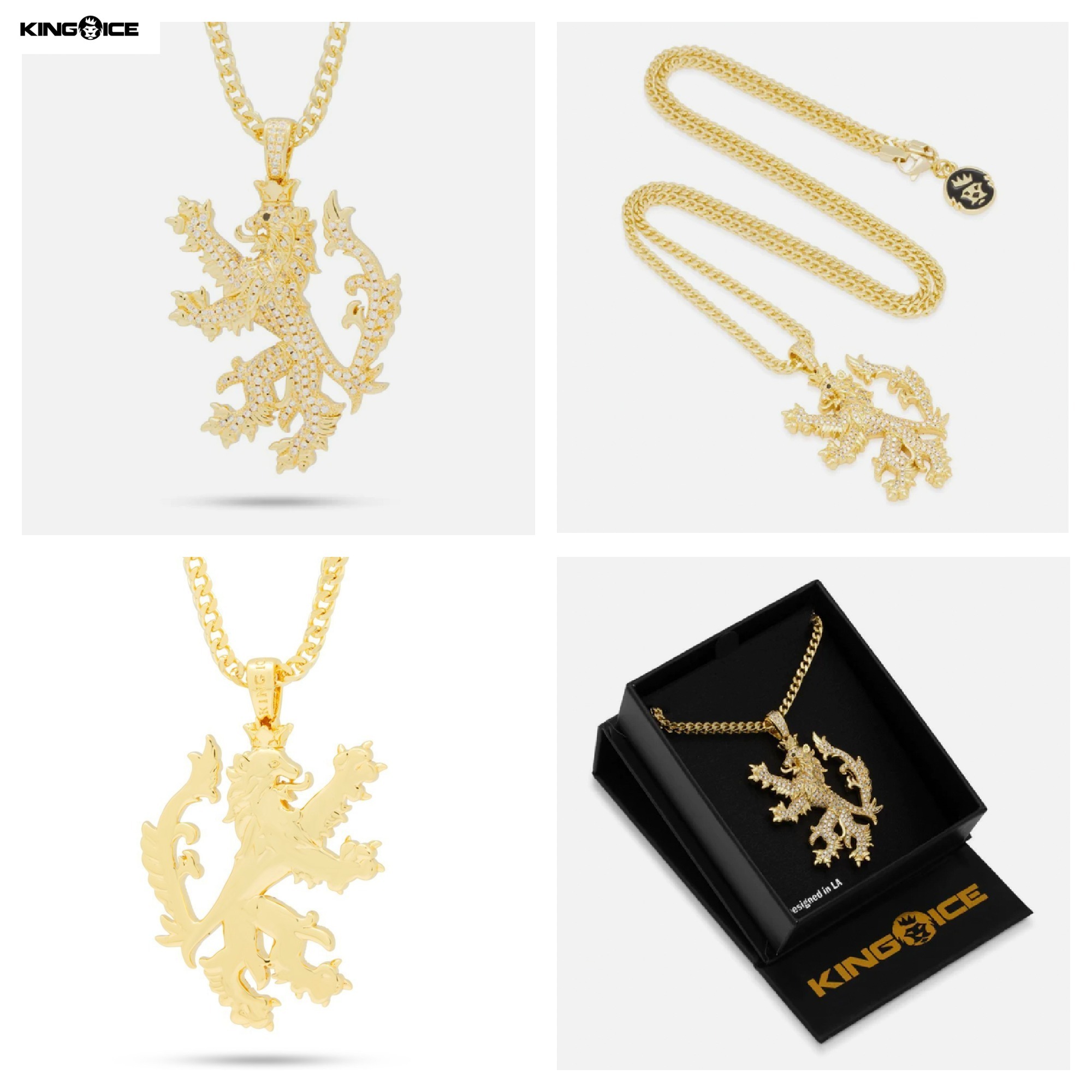 【King Ice】☆日本未入荷☆KNIGHT LION NECKLACE