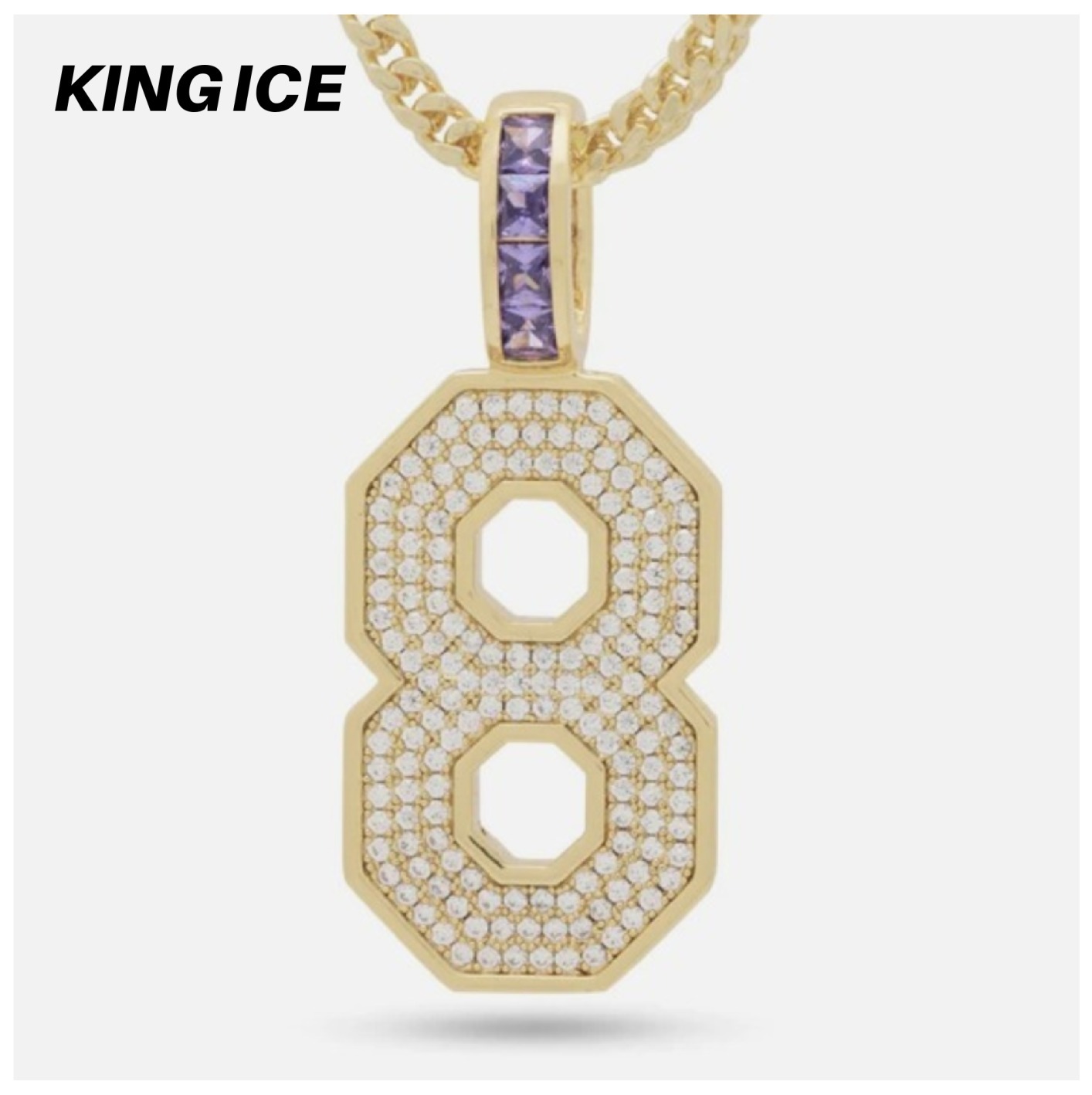 【King Ice】日本未入荷 BLACK MAMBA CLASSIC NUMBER 8 NECKLACE