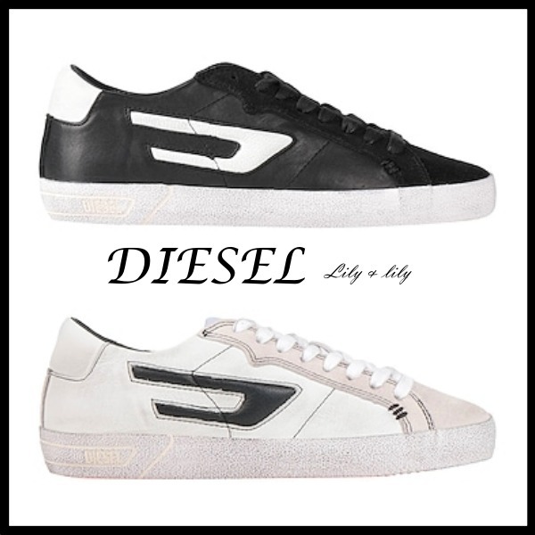 DIESEL ◆バイカラーデザイン ロゴ スニーカー◆関税送料込み