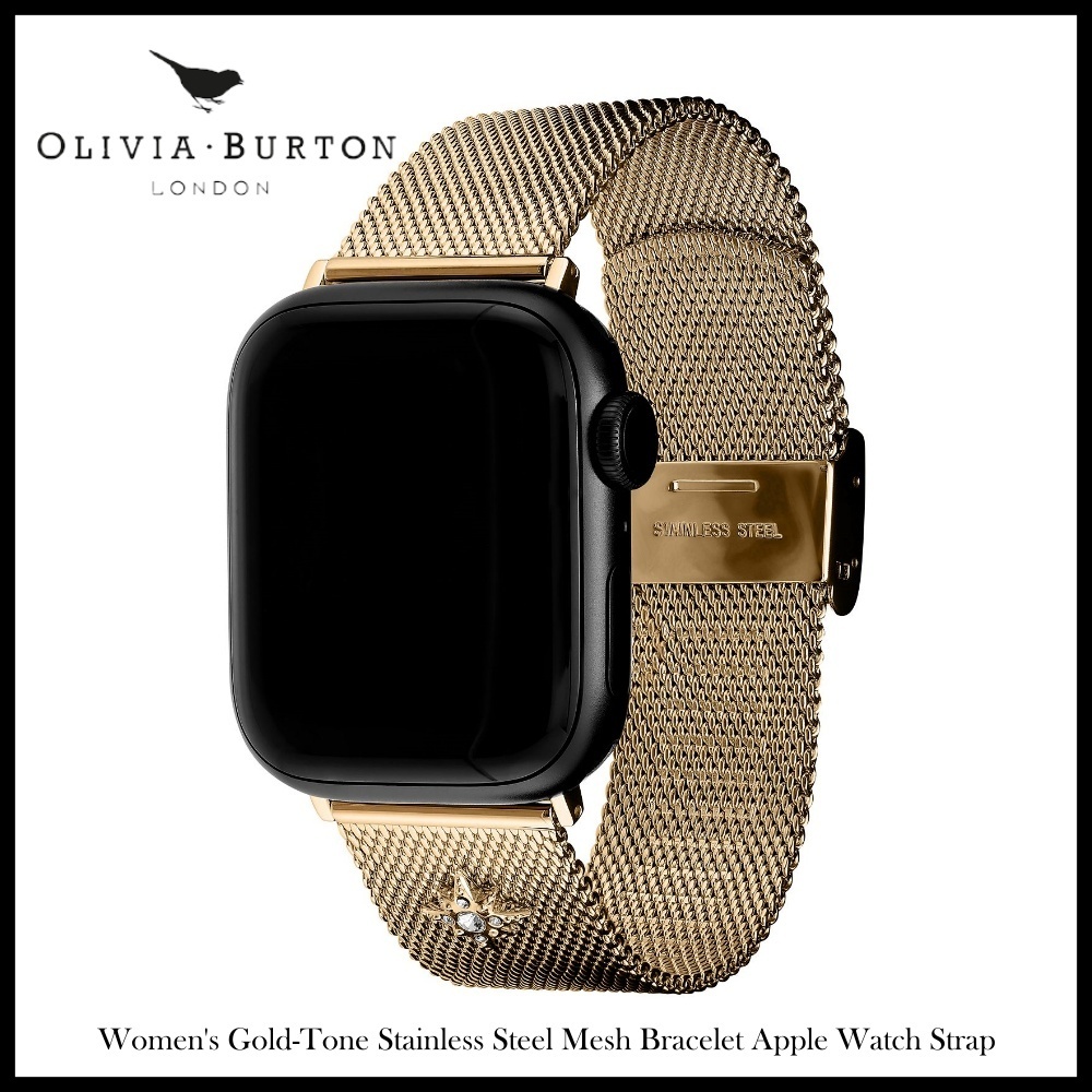 Olivia Burton★華やかゴールドメッシュApple Watchストラップ