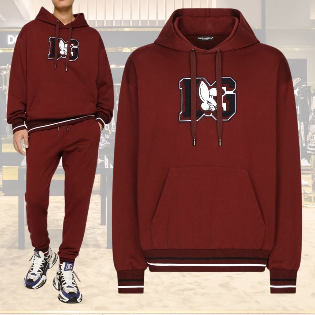 【Dolce & Gabbana】スウェットパーカ ジャージー パッチ
