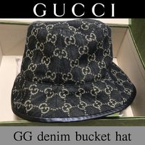 【GUCCI】GGデニム バケットハット ユニセックス