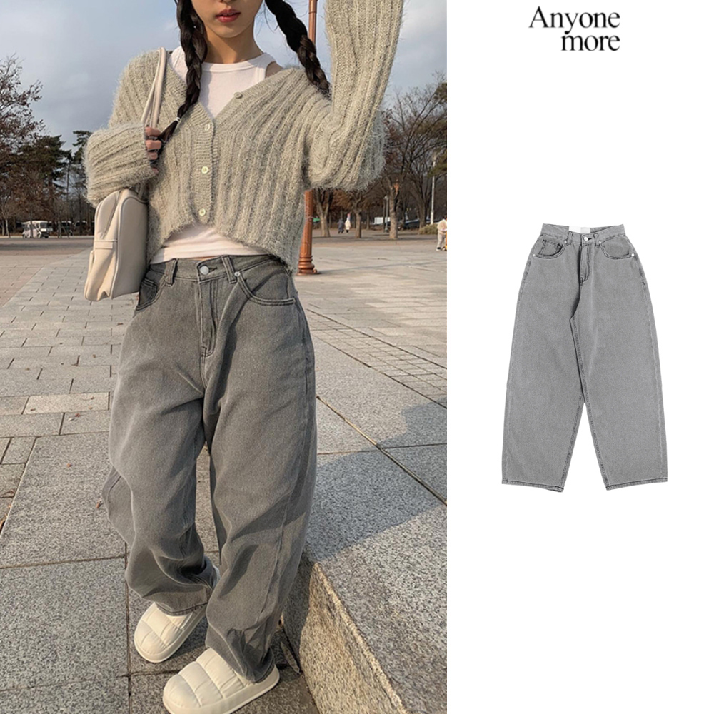 【Anyone more】Walt Gray Denim Wide Pants