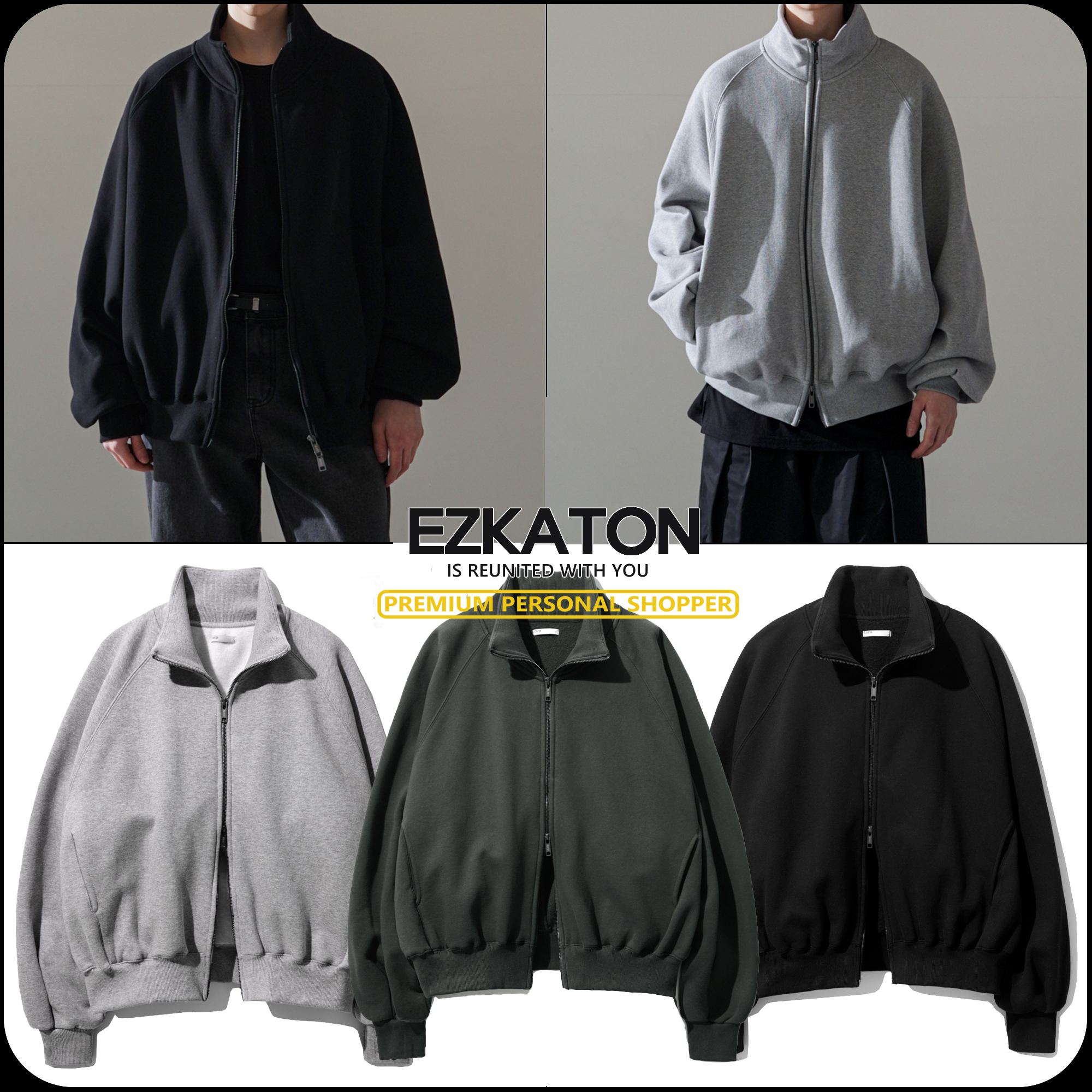 [ EZKATON ]★EZRAGLAN ZIP-UP JACKET