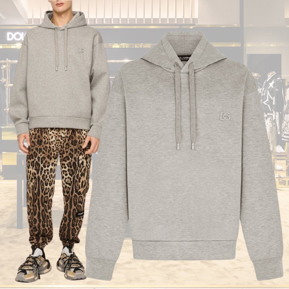 【Dolce & Gabbana】メタルDGロゴ入りジャージーパーカー