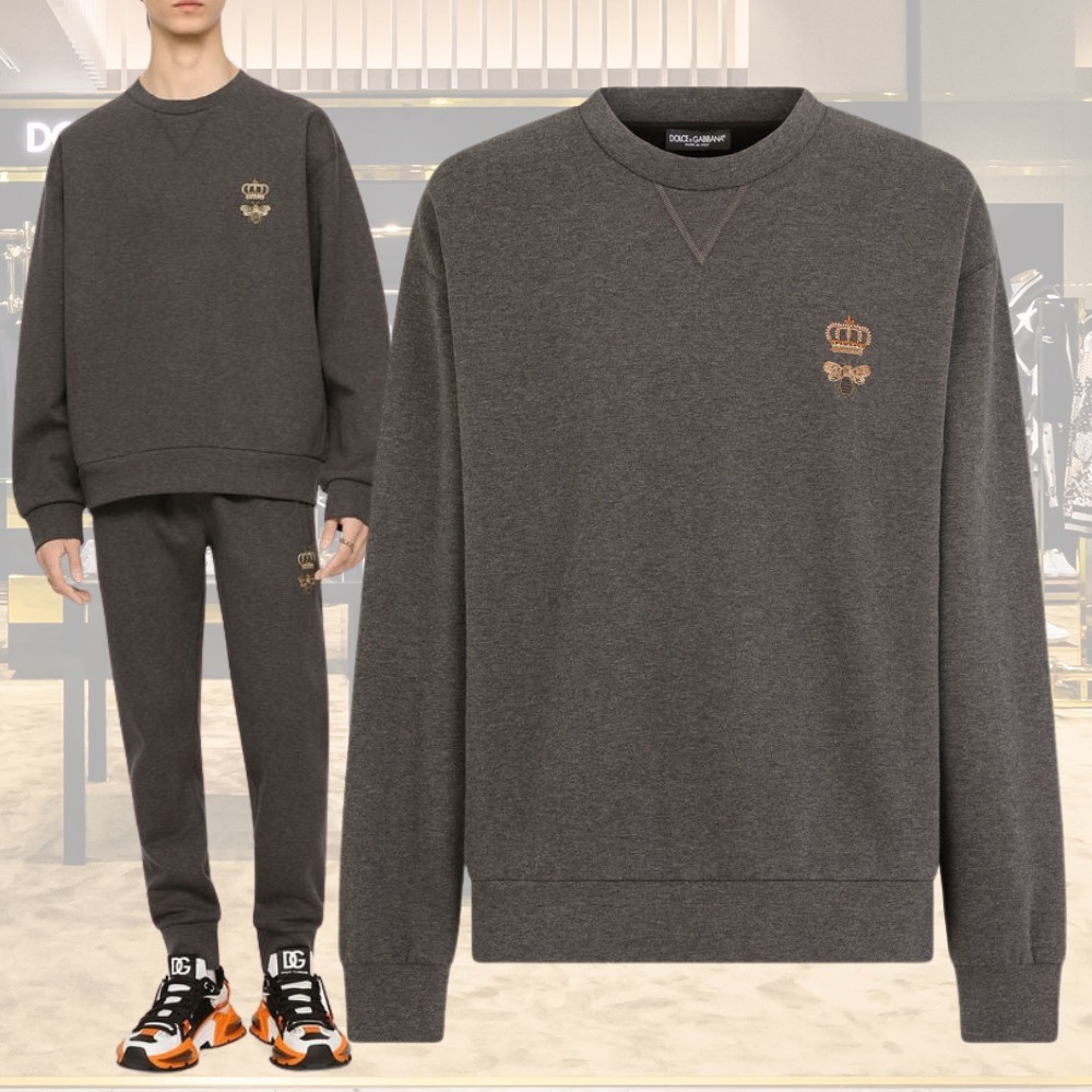 【Dolce & Gabbana】スウェットシャツ 刺しゅう入りジャージー