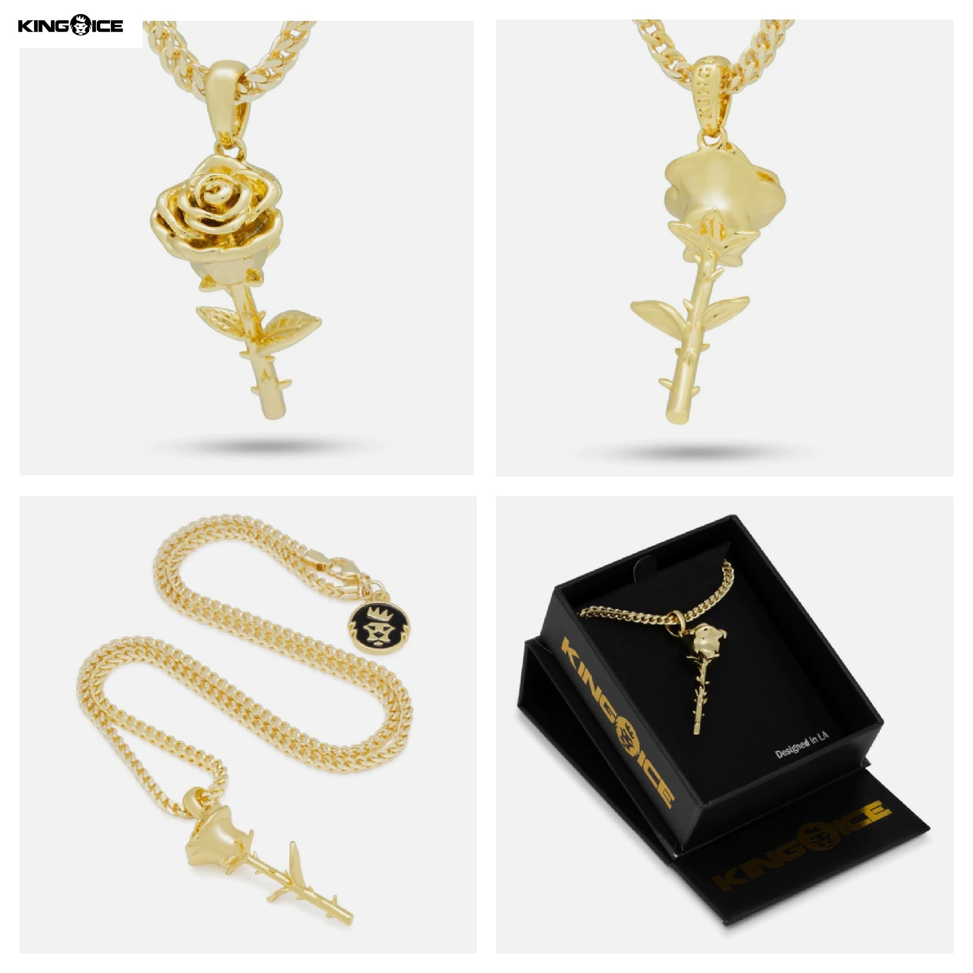 【King Ice】☆日本未入荷☆ROSE NECKLACE