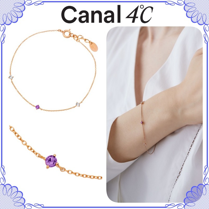 大人気!! Canal 4℃ シルバー シンプルチェーンブレスレット