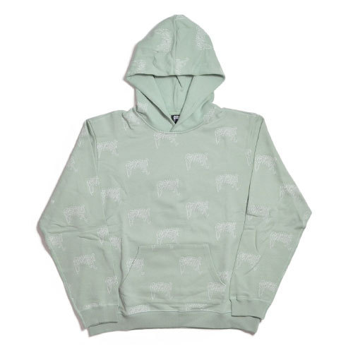 【REVENGE】SEAFOAM ALLOVER EMBROIDERED LOGO HOODIE