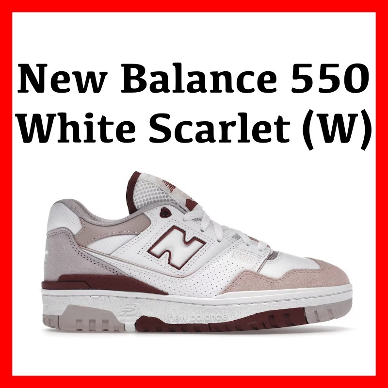 ウィメンズ New Balance 550 White Scarlet (W)