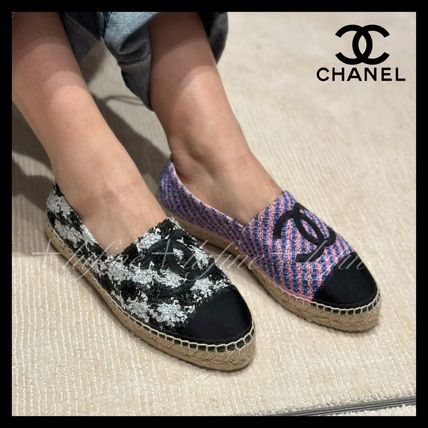 CHANEL Espadrille Platform Casual Style Plain Party Style Office Style